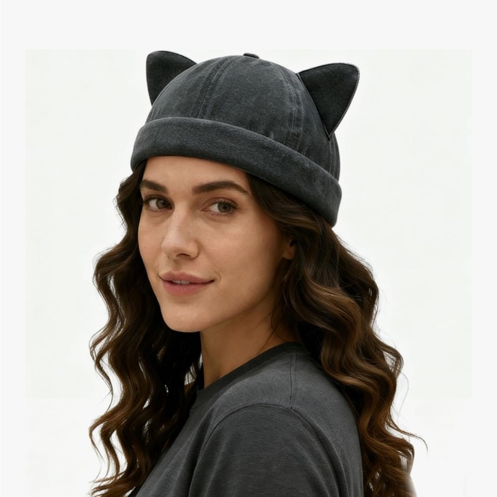 Gray Cat Ear Hat , One Size( Adjustable) - image 2